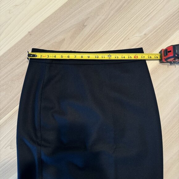 J.Crew No. 2 Pencil Black 100% Wool Vented Back Skirt Women's 12 - Picture 5 of 6